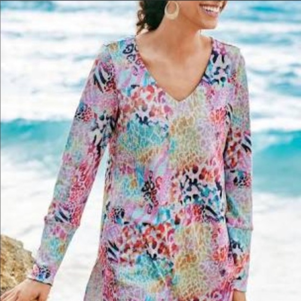 Soft Surroundings Wild Thing Long Sleeve Tunic Top